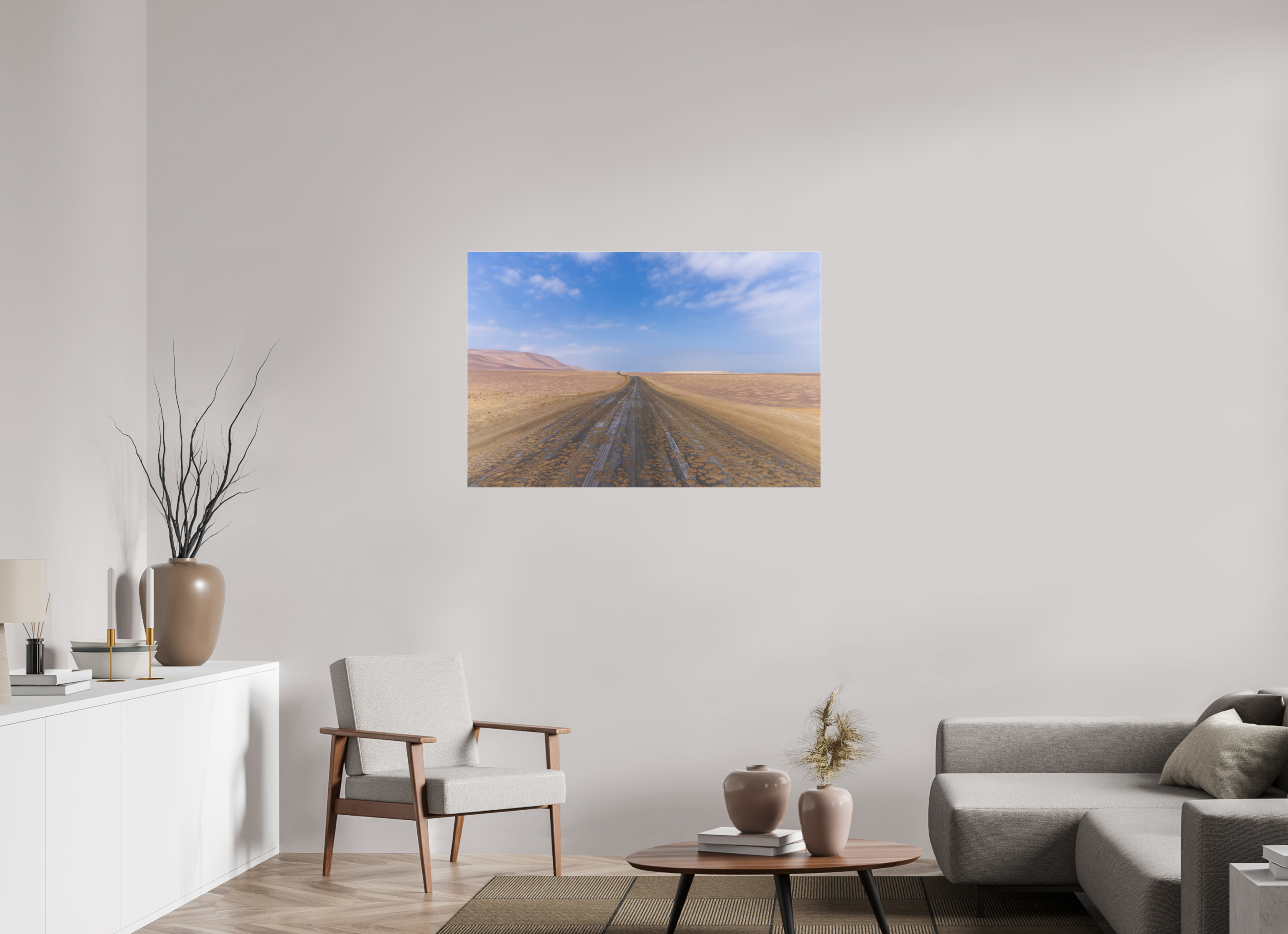 45 x 30″, Photo Print Under Acrylic Glass (0.16") Desert Road